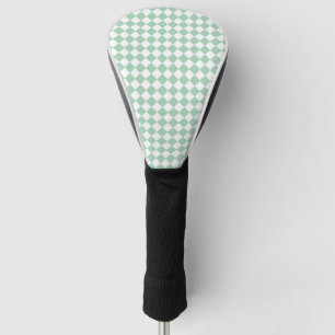 Green White Chequered Diamond Pattern Golf Head Cover