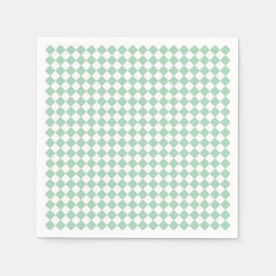 Green White Chequered Diamond Pattern Napkin