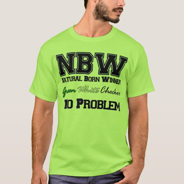Green,White, Chequered T-Shirt (Front)