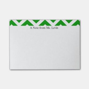 Green White Chevron Lines Custom Post-it Notes