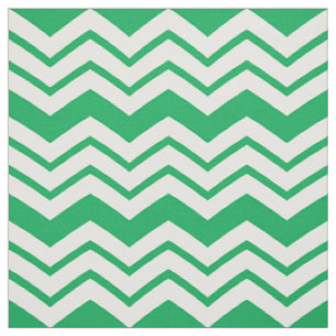 Green White Chevron Zigzag Pattern Design Fabric