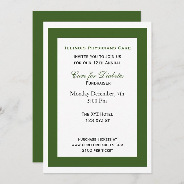 green white classy Corporate party Invitation (Front/Back)