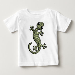 Green White Climbing Gecko Lizard Baby T-Shirt
