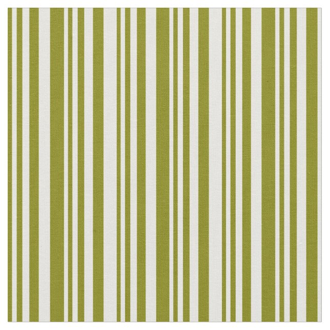 Green & White Coloured Stripes Fabric (Close Up)