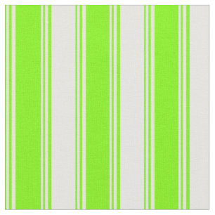 Green & White Coloured Stripes Pattern Fabric