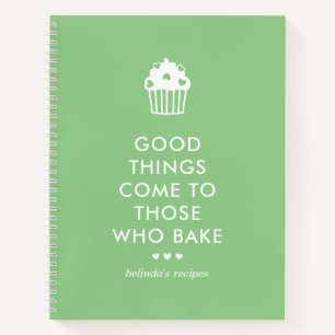 Green White Cupcake Good Things Baking Recipe Notebook