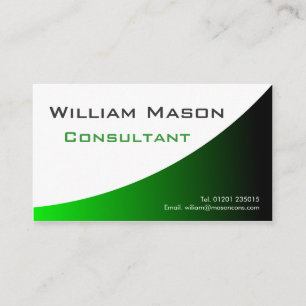 Green White Curved, Professional Business Card