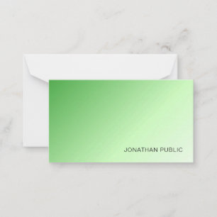 Green White Custom Modern Monogram Elegant Card