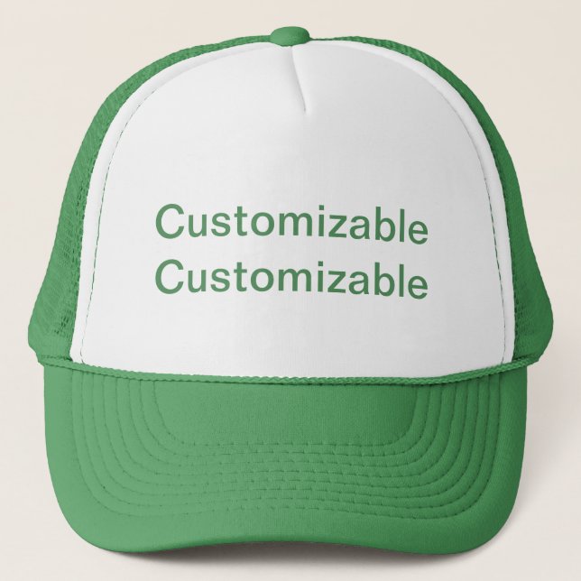 Green & White CUSTOM Trucker Hat (Front)