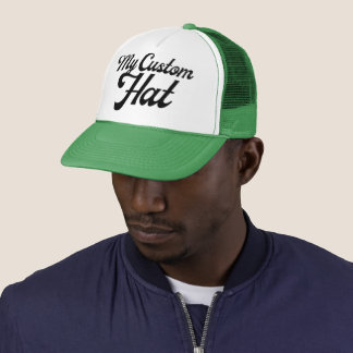 GREEN & WHITE Custom Trucker Hat Mesh Cap Blank