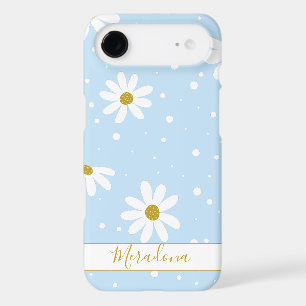 Green White Daisy Gold Personalised Case-Mate