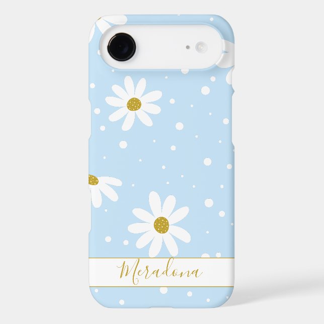 Green White Daisy Gold Personalised Case-Mate  (Back)