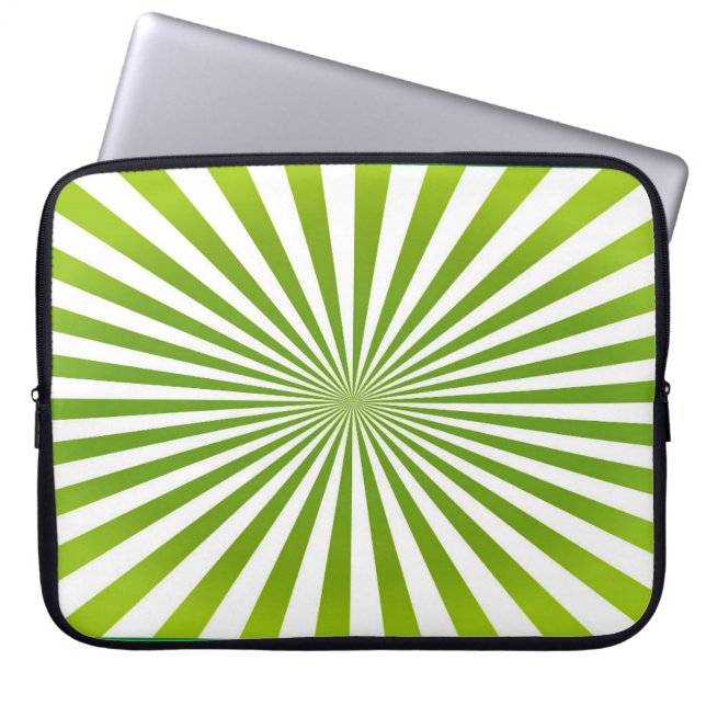 Green white design  laptop sleeve (Front)