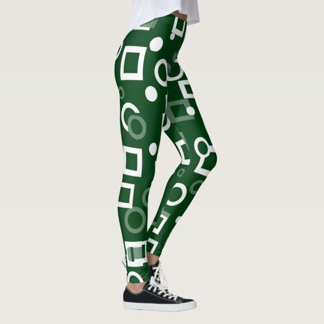 Green White Diamond Shape Leggings (Right)
