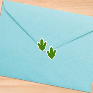 Green + White Dinosaur Footprint Birthday Envelope