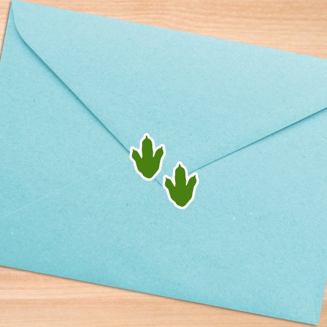 Green + White Dinosaur Footprint Birthday Envelope (Creator Uploaded)