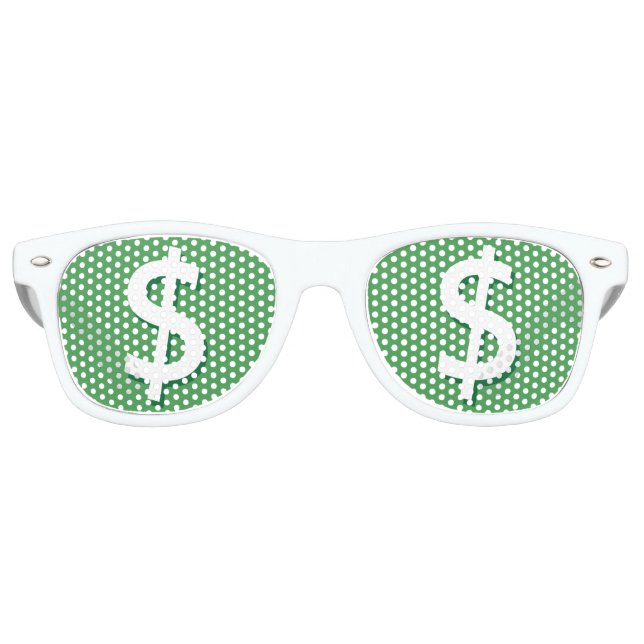 Green & White Dollar Sign Party Shades (Front)