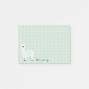 Green & White Dot Llama Say Something Post-it Notes