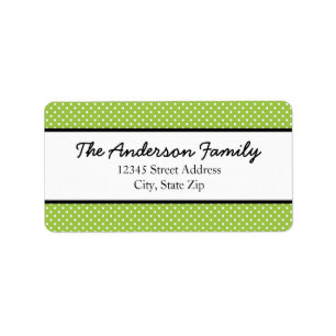 Green & White Dots - Address Labels