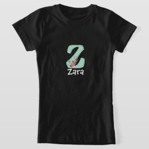 Green White Dots Girl Custom Black TSHIRT 