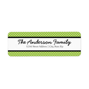 Green & White Dots - Return Address Labels
