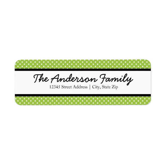 Green & White Dots - Return Address Labels (Front)