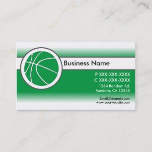Green white fade basketball business cards