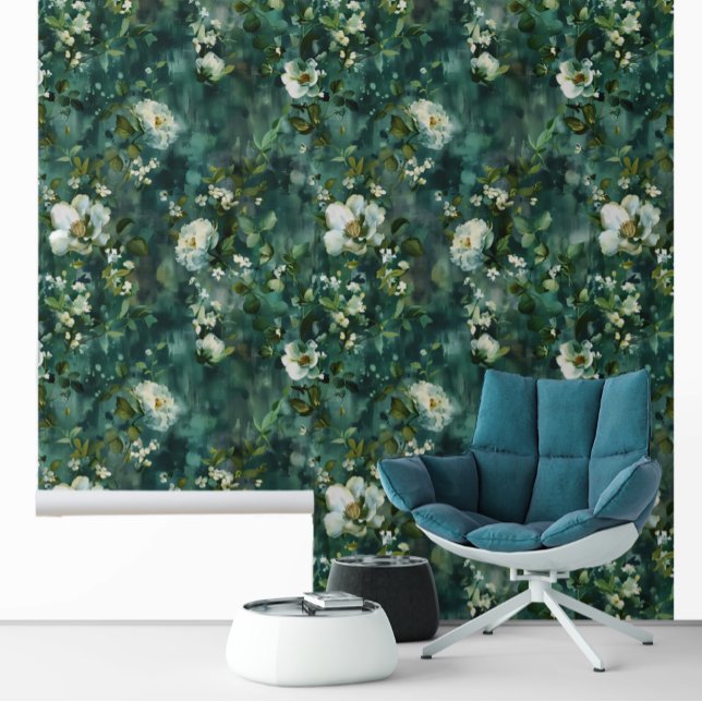 Green White Flower Floral  Wallpaper (Creator Uploaded)