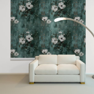 Green White Flower Floral  Wallpaper