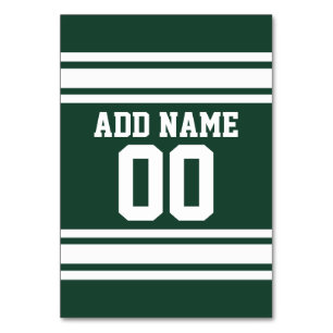 Green White Football Jersey Custom Name Number Table Number