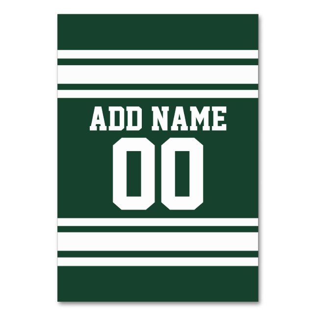 Green White Football Jersey Custom Name Number Table Number (Front)