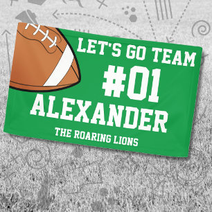 Green White Football Team Spirit Banner