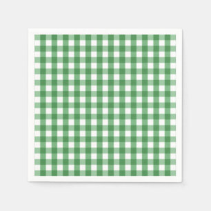 Green White Gingham Check Pattern Napkin