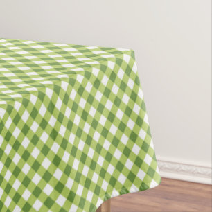 Green White Gingham Tablecloth