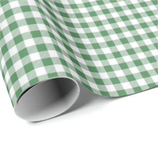 Green | White Gingham Wrapping Paper