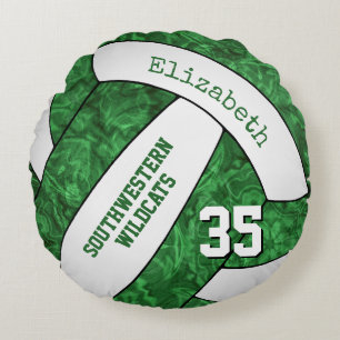 green white girls volleyball team keepsake round cushion