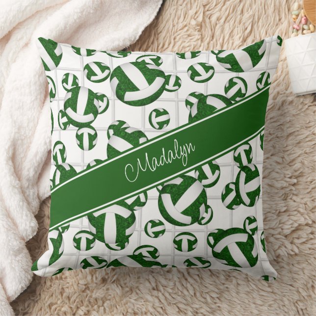 green white girly volleyballs pattern w net accent cushion (Blanket)
