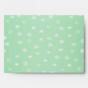 Green & White Glitter Snow Confetti Faux Foil Envelopes