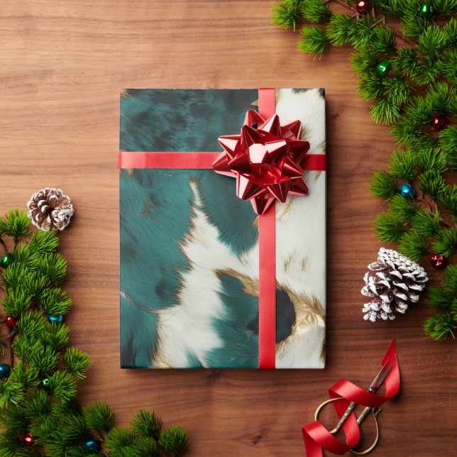 Green White Gold Leopard Wrapping Paper (Holiday Gift)