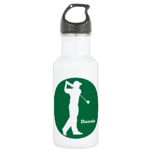 Green White Golfer Golf Personalised 532 Ml Water Bottle