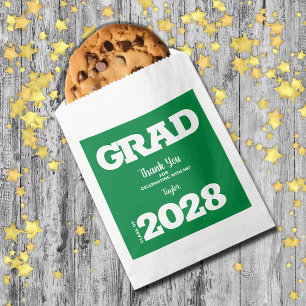 Green White Graduation Party Favour Bag