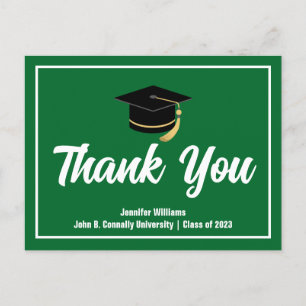 Green White Graduation Personalised Graduate Postcard