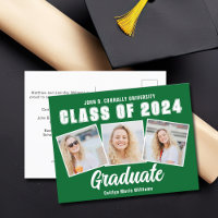 Green White Graduation Photo Collage 2025 Graduate