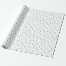 Green & White Holiday Tree Wrapping Paper