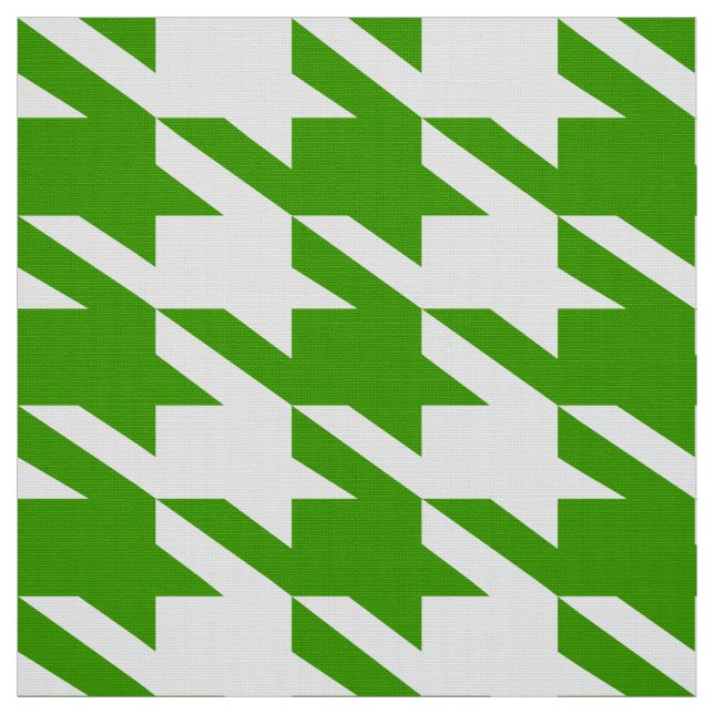 Green & White Houndstooth Seamless Pattern Fabric (Swatch)