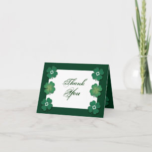 Green white Irish wedding anniversary Thank You Card