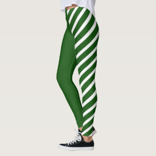 Green & White Jester Leggings