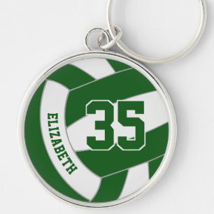 green white kids team colours custom volleyball key ring
