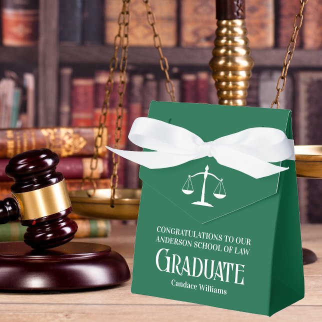 Green White Law School Custom Graduation Party Favour Box (Creator Uploaded)