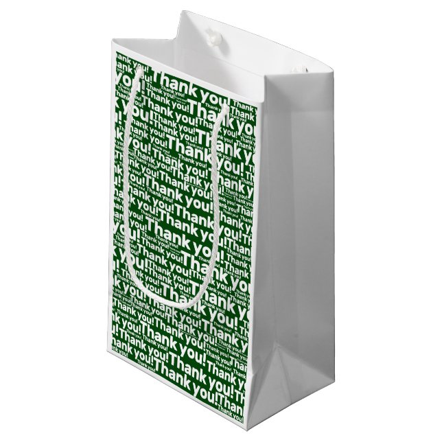 Green White Lawn Care Service - Thank you! -   Small Gift Bag (Front Angled)